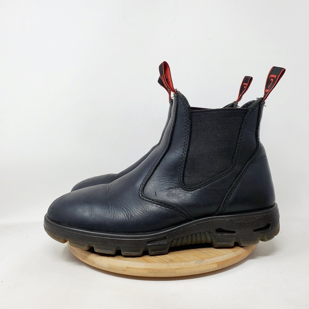 Redback Easy Escape Boot Mens 8 Chelsea Black Leather Work Casual Shoe UBBK WORN
